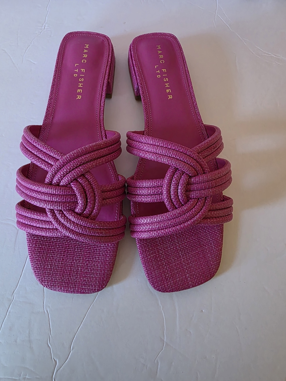 Marc Fisher Pink Knotted Slide Sandals. NWT